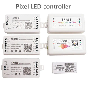 contrôleur led wifi bluetooth musique chargeur puissance 524v ws2812 ws2811 pixels blanc moderne