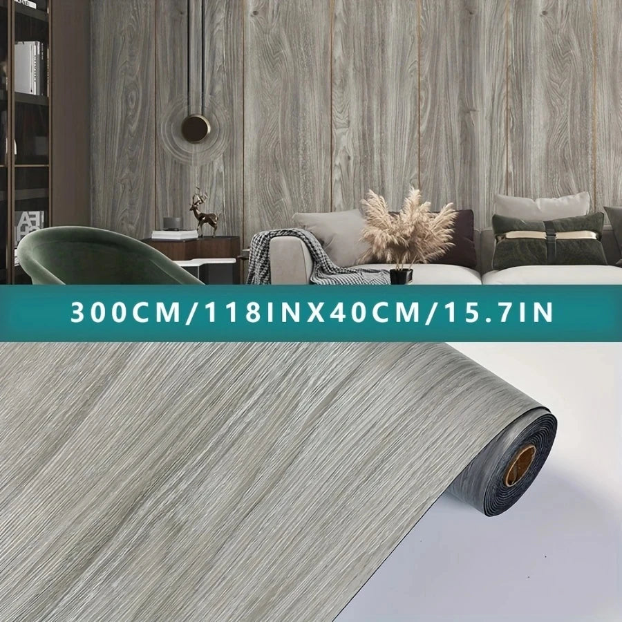 papier peint auto adhésif motif bois naturel moderne roulé marron gris intérieur decoration mur