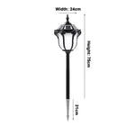 lampe solaire extérieure or noir classique ornements dorés panneaux solaires pied métallique autonomie led