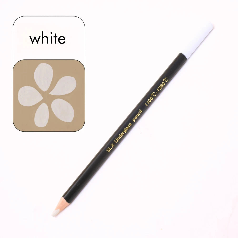 crayons sous glaçe 12 couleurs noires blanches bleues vertes orangées rouges marrons grises roses