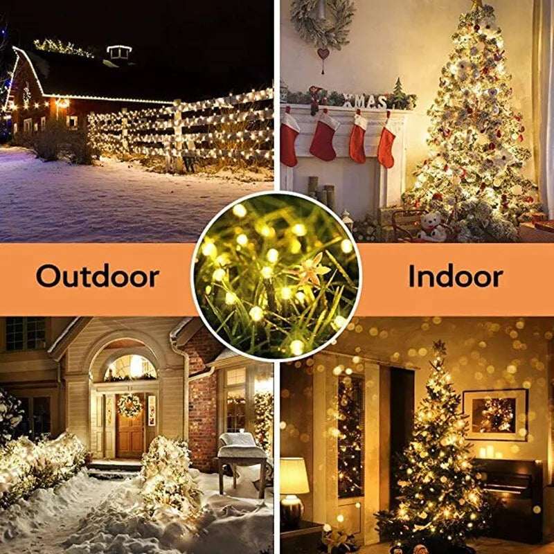 guirlande lumineuse solaire multicolore 100 leds ip65 moderne spikes
