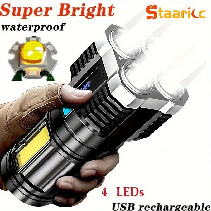 lampe torche noire moderne modes 350 lumens rechargeable annneau serrage robuste