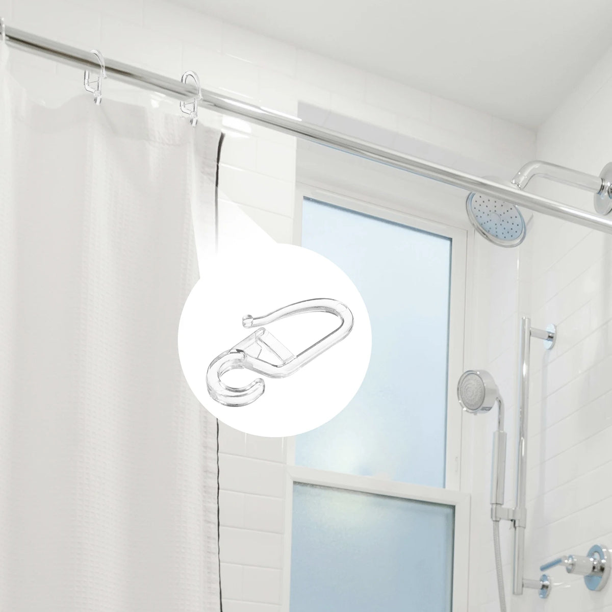crochet douche transparent moderne plastique rideau fixations accessoire décoration maison