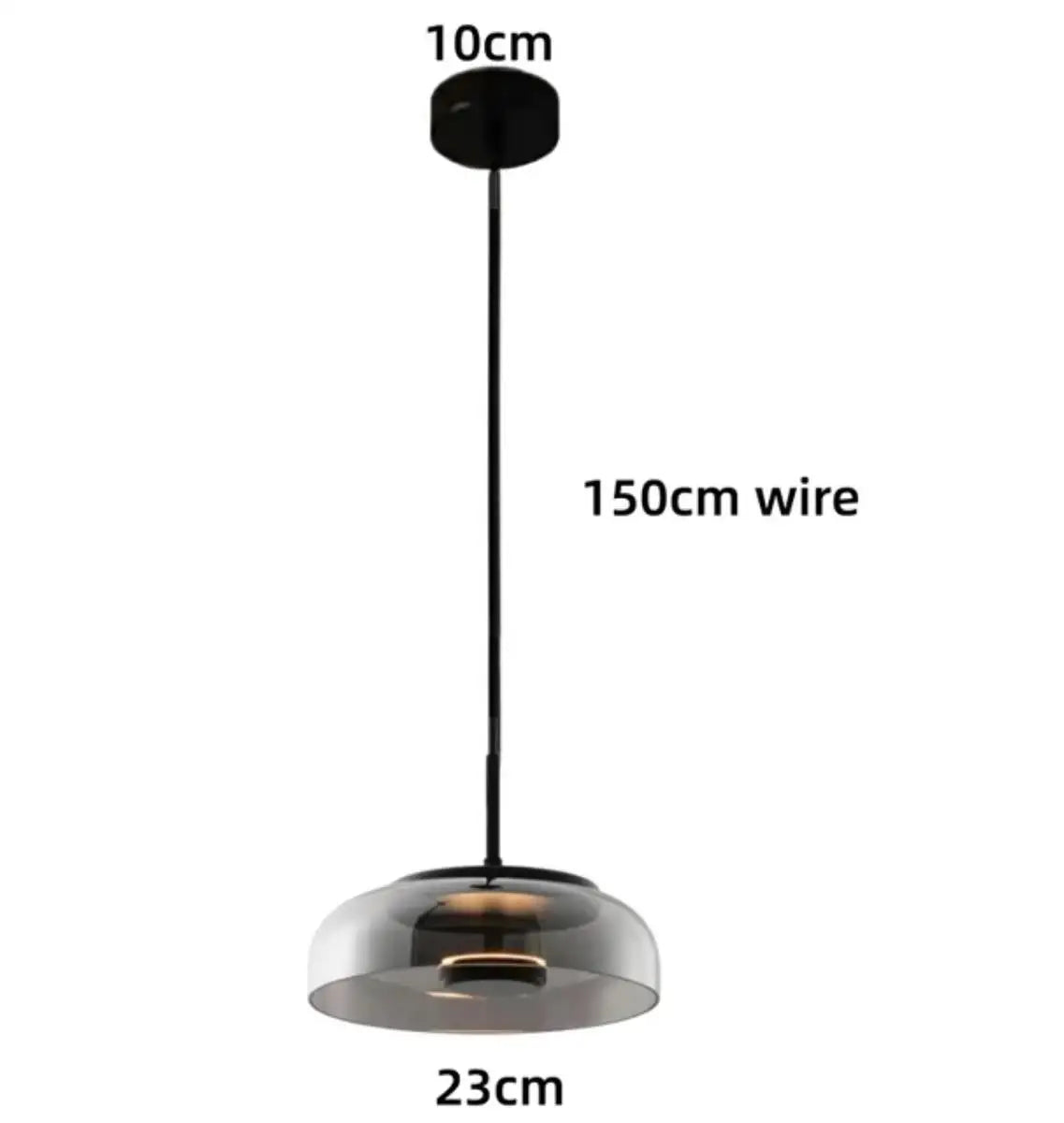 luminaire suspension verre moderne doré transparent brillant câble noir chambre salon éclairage nordique chambre