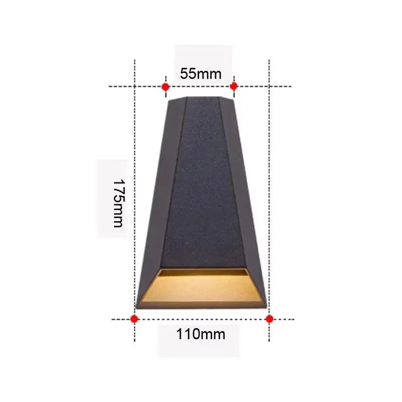 lampe murale moderne noir doré adhésive led ip65 hydrofuge aluminiumextérieur cour balcon jardin