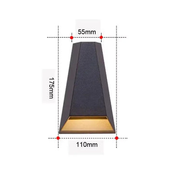 lampe murale moderne noir doré adhésive led ip65 hydrofuge aluminiumextérieur cour balcon jardin