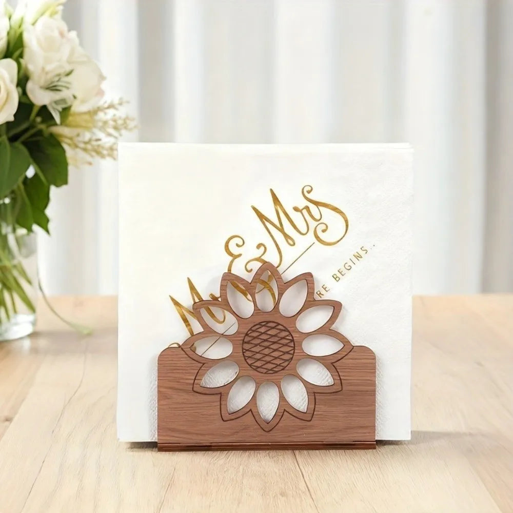 porte serviettes bois blanc élégant fleurs papillon chat rétro animal mignon tournesol détachable