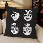 taie d'oreiller motif kiss rock noir imprimé polyester coton décoratif coussin siège salon voiture