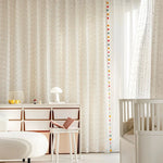 rideau polyester brodé pompons colorés moderne décoration intérieure fond blanc points colorés résistant l'eau