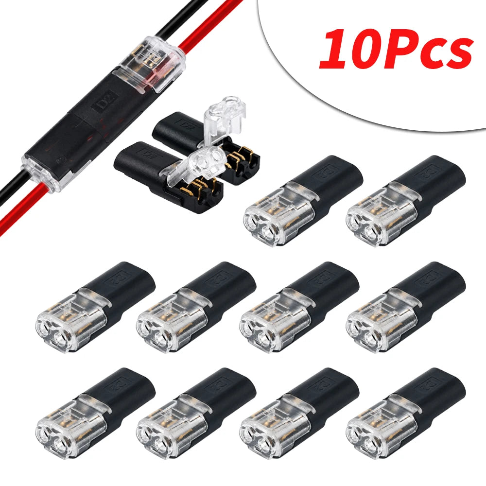 connecteurs câble noir transparent moderne basse tension 50 pièces raccordement facile led packaging