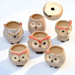 cache pot oiseau stylisé succulente céramique glacé rose clair beige noir