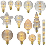 ampoules led décoratives vintage transparentes filament feuilles dorées opalescentes culot e27