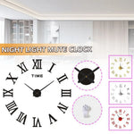 horloge murale moderne or noir numéros romains adhésive opaque chambre