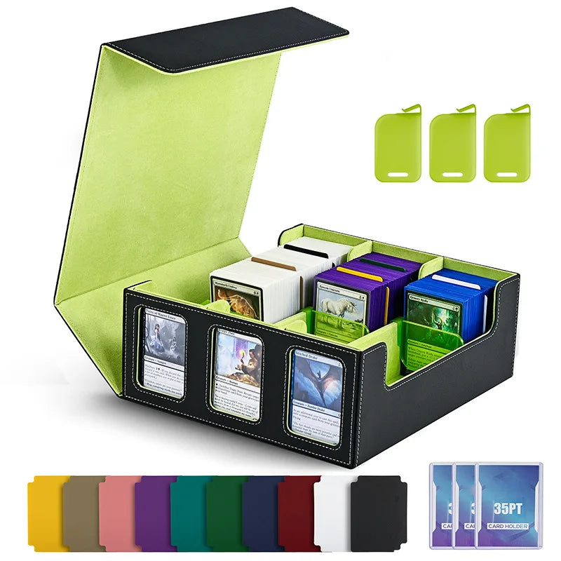 boîte rangement cartes jeu velours noir aimants 35 pochettes cartes instructions utilisation