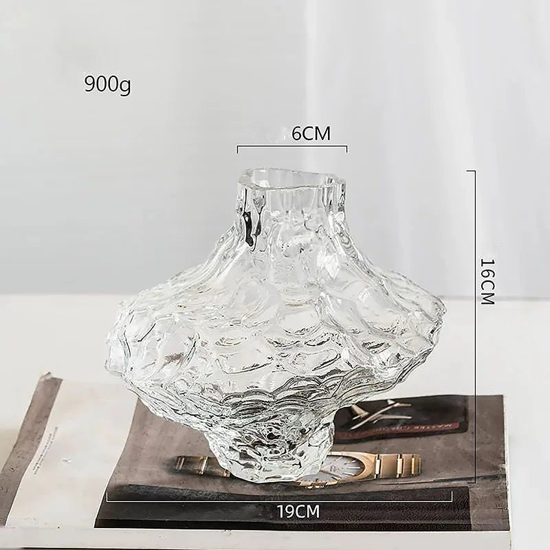 vases transparent texturés motifs organiques moderne fleurs artificielles salon maison