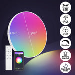 lampe led moderne télécommande blanc motifs géométriques lumière intensité variable
