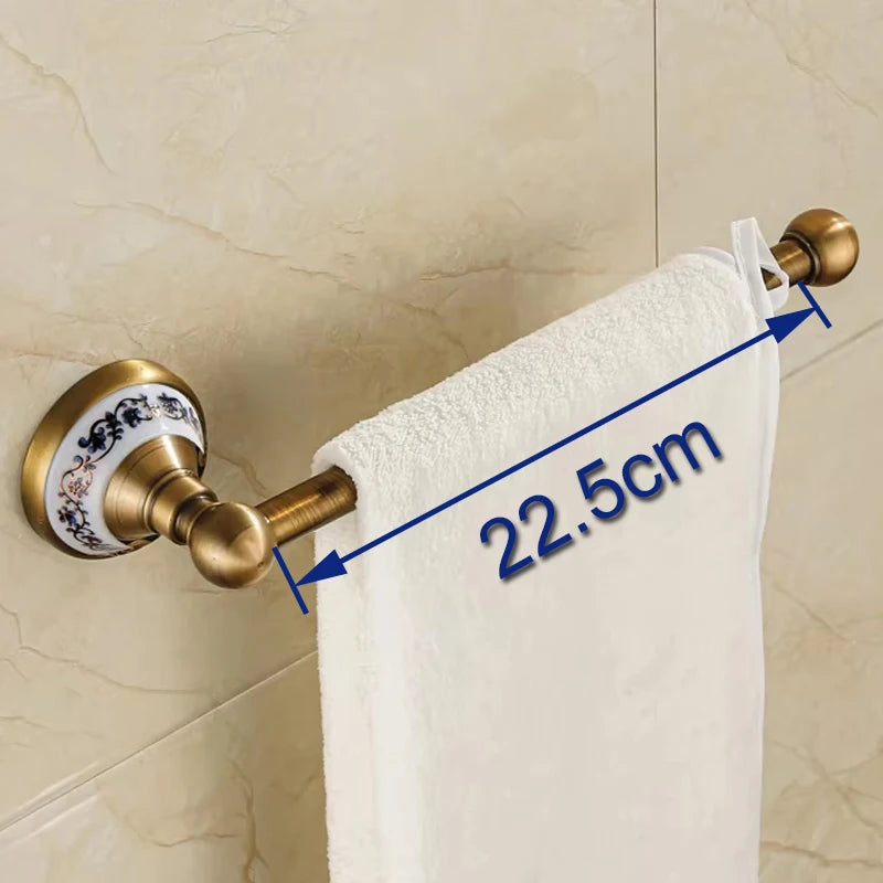 accessoires salle bain doré motifs floraux classiques papier toilette serviette bar serviette vis assembleur