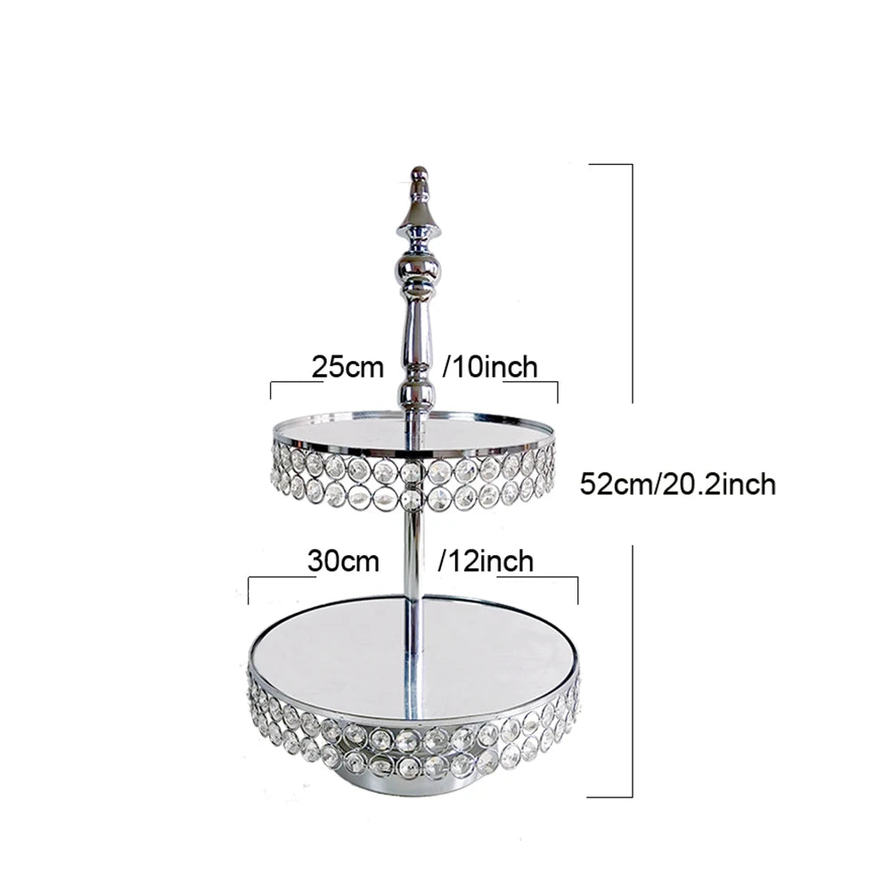 présentoir cupcakes or strass élégant support métal miroir classique desserts table basse service thé