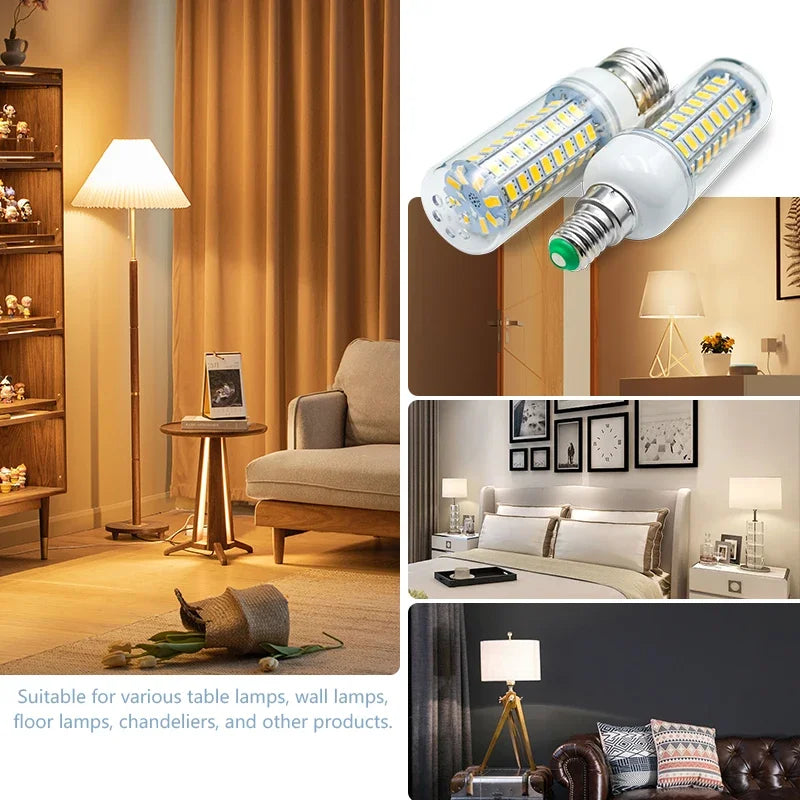 ampoule led maïs blanc chaud froid culotte e27 e14 lustre salon moderne haute puissance