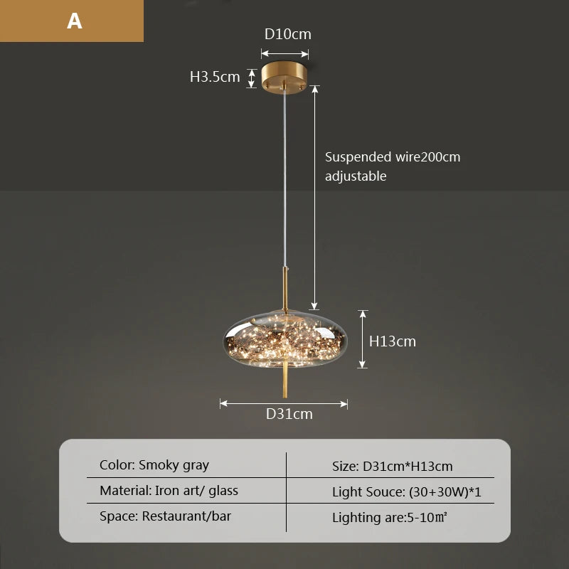 Suspension lumineuse moderne or noir filaments brillants élégante câble suspendu chambre salon
