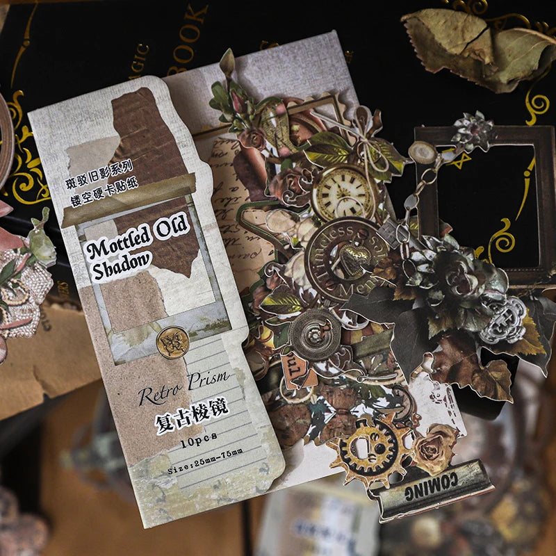 pièces décoratives steampunk argentées dorées adhésives scrapbooking collage artistique mécaniques horloges engrenages
