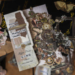 accessoires decoratifs steampunk engrenages roues dentees fleurs papillons bronze noir blanc