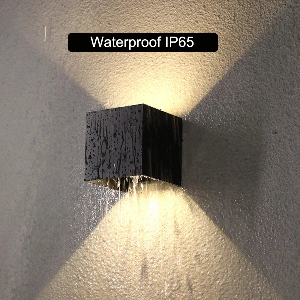 lampe murale led moderne étanche ip65 6w 12w noir blanc verre borosilicate