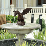 fontaine décoration extérieure dragon bronze ailes écailles eau médiévale fantastiqueextérieur jardin résine