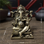 statue ganesha vert résine artisanale bouddhiste éléphant décor maison fengshui porte bonheur bronzé sculpté