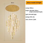 suspension lumineuse contemporaine or argent texture brillante élégante chambre salle bain led