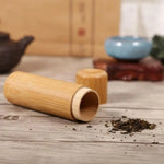 pots thé bambou traditionnels rayures horizontales naturel beige clair rangement maison cadeau