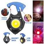 lampe poche rechargeable led multifonctionnelle camping compacte orange noire bleue