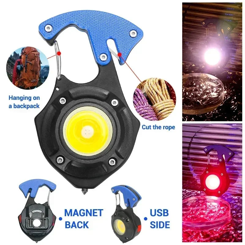 lampe poche rechargeable led multifonctionnelle camping compacte orange noire bleue