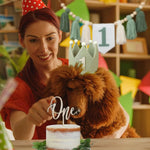 guirlande festivite couronne numerale deco chambre enfant motif pompon boho couleur neutre festive