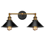 Suspension lumineuse industrielle noir doré mat éclairage Edison E27 salon chambrehôtel