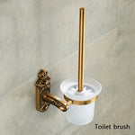 accessoires salle bain doré ornements floraux finition brillante classique porte savon porte gobelet porte