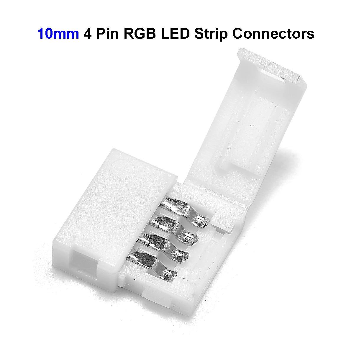 connecteur extension câble bande led rgb broches fils électriques éclairage intérieur blanc noir