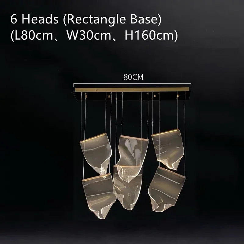 suspension lumineuse contemporaine dorée organique ondulée chaînes suspendues flux lumineux élevé certification rohs ul