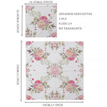 serviettes papier floral pivoines rose blanc decoration table mariage anniversaire festive