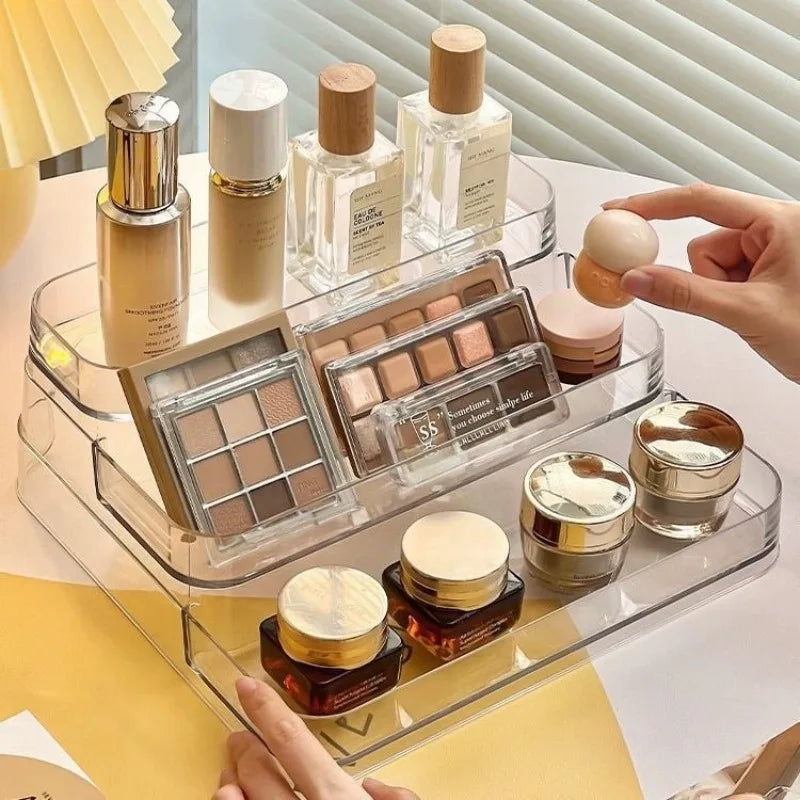 organiseur comptoir transparent moderne niveaux cosmétique vernis ongles décoration chambre