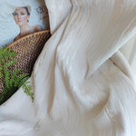 rideau beige clair rayures fines classique blanches opaques maison polyester personnalisable