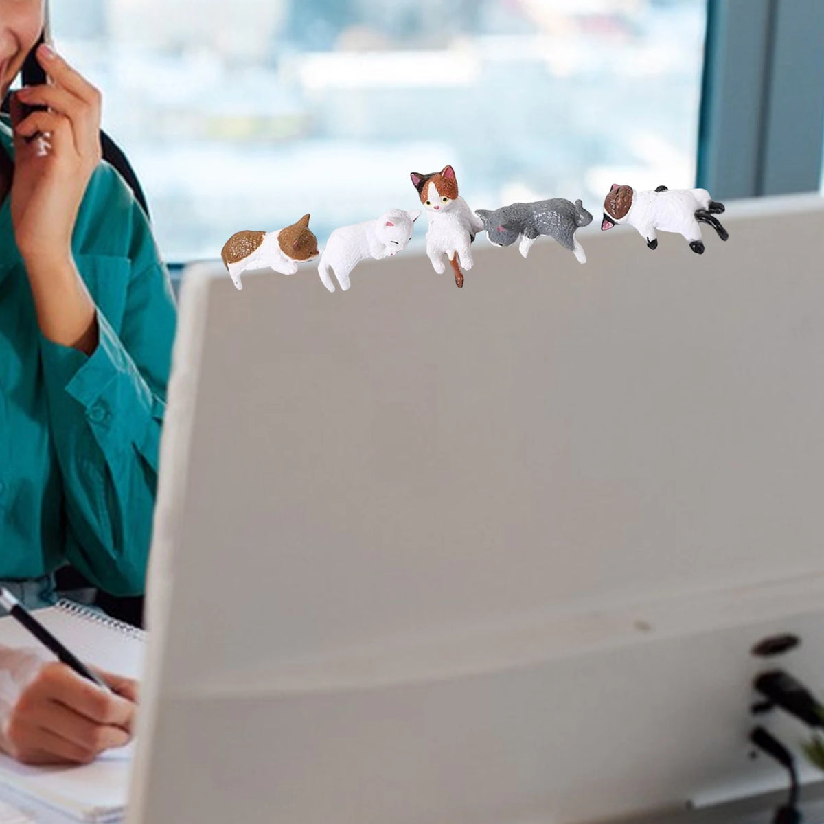 figurines chats décor animaux miniature ornement monitor décoration table cadeau