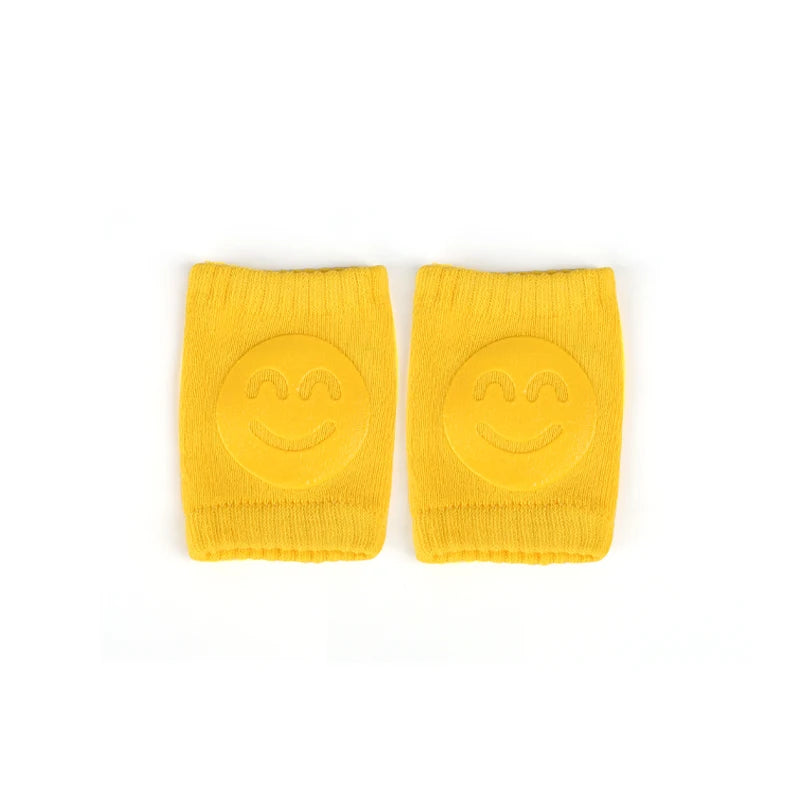 protège genoux bébé coton acrylique unisexe bleu clair jaune rose gris vert smiley brodés
