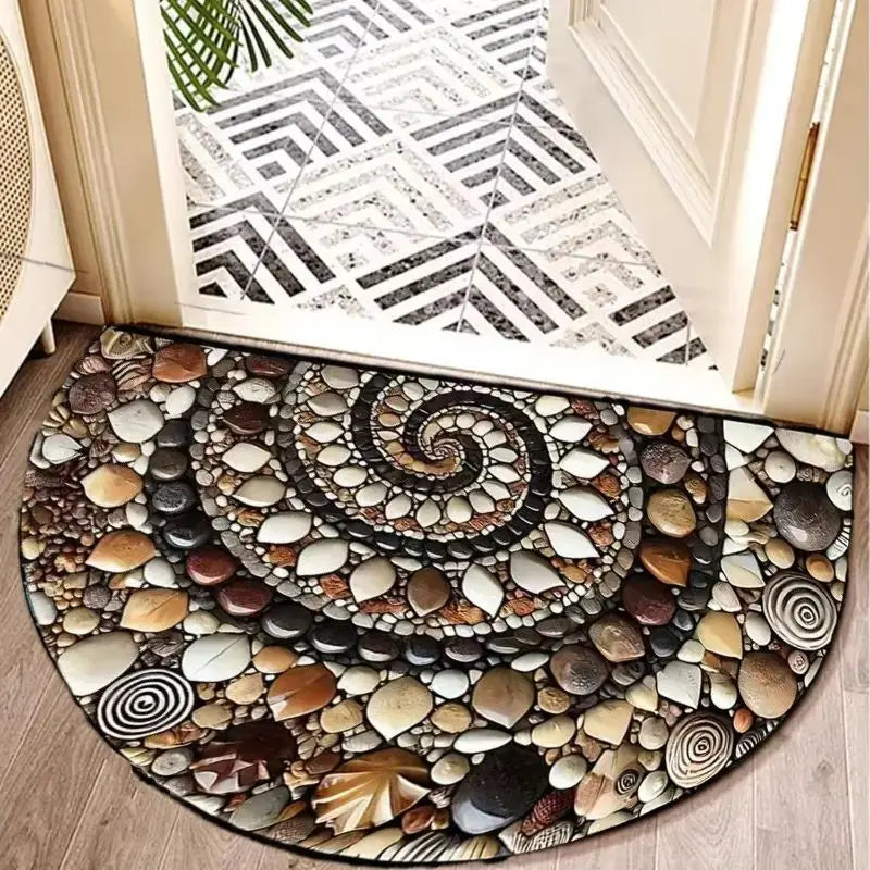 tapis d'entrée moderne papillon bienvenue bleu beige brun antidérapant résistant extérieur couloir véranda