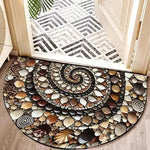 tapis d'entrée moderne papillon bienvenue bleu beige brun antidérapant résistant extérieur couloir véranda