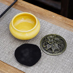 bougeoir encens poterie artisanal texture craquelée couleurs rouge vert bleu noir jaune vintage cendrier