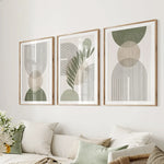 tableaux abstraits modernes motifs géométriques vert olive deco murale sans cadre toiles texturées minimaliste