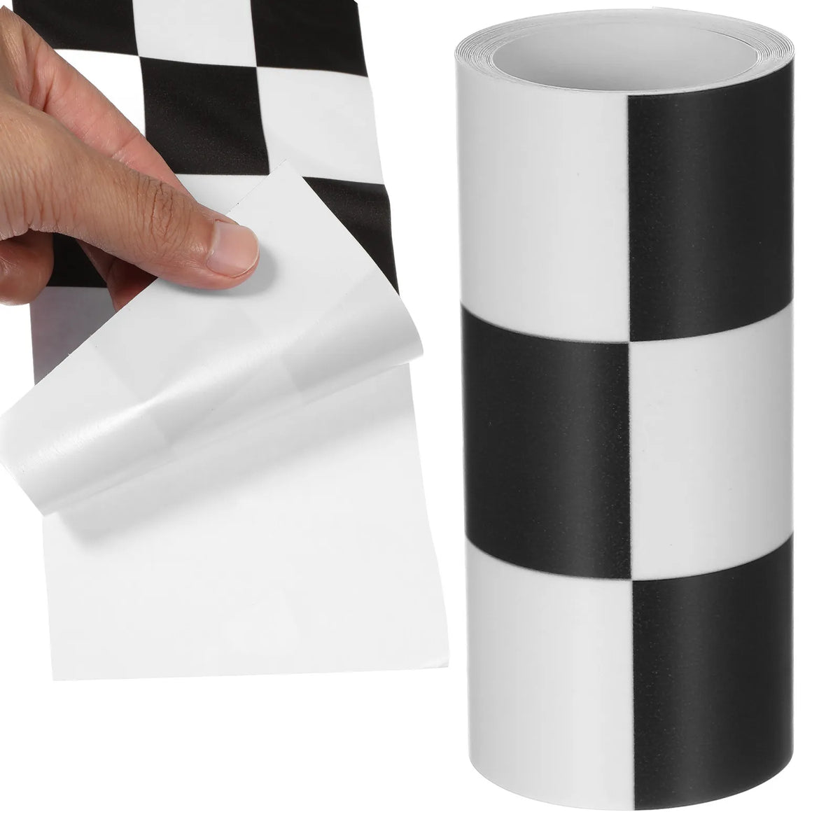 ruban decoratif adhesif carreaux damier noir blanc decoration murale bordure tableau classique