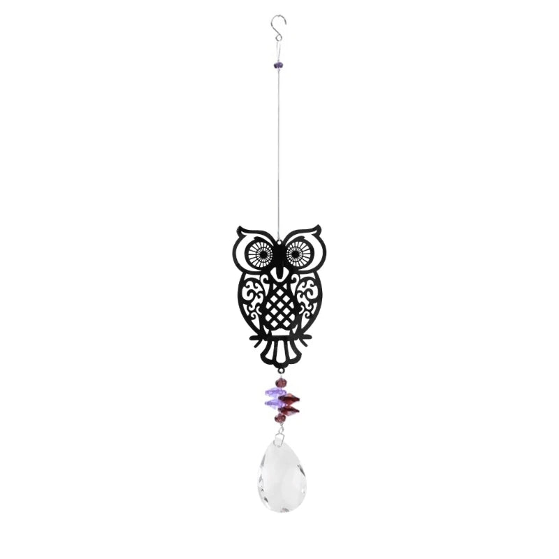 suncatcher décoratif suspendu oiseau papillon libellule hibou cristal transparent verre