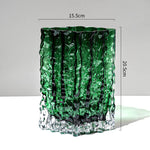 vase decoratif moderne verre texturé transparent floral table maison artístico minimaliste